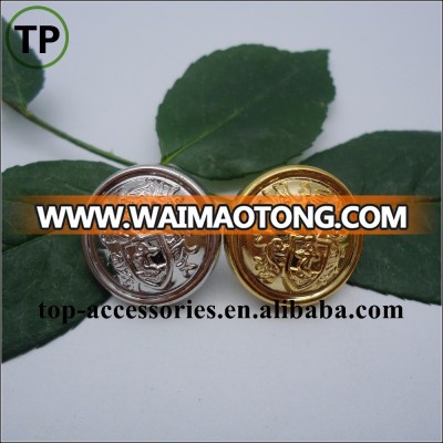 ABS plastic gold rim lions designed button half ball button for garment